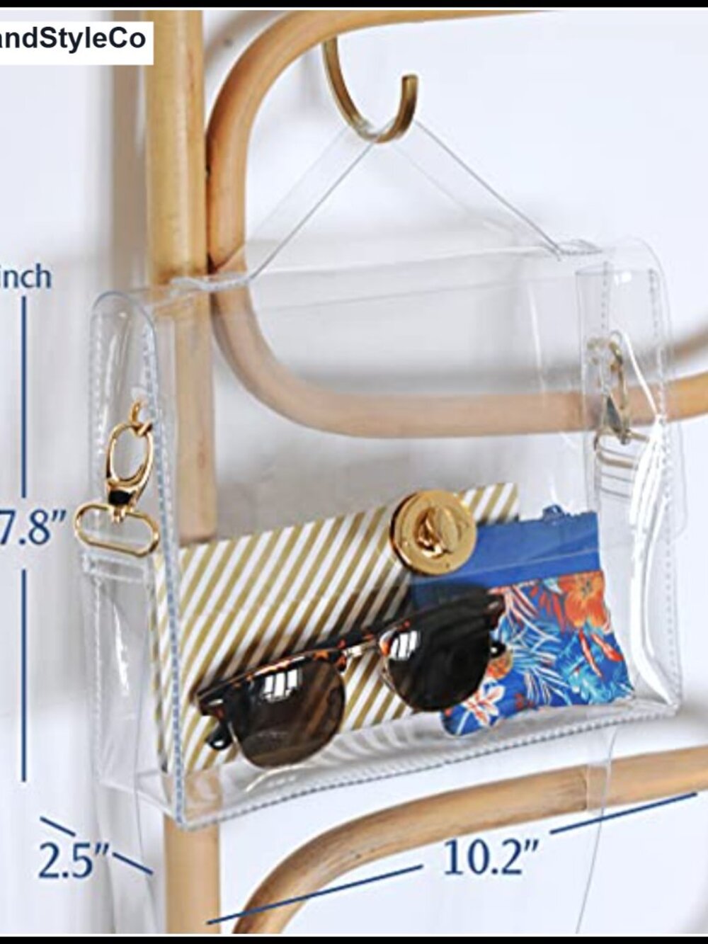 Clear Stadium Approved Crossbody Satchel with Turn Lock - Picture 5 of 6